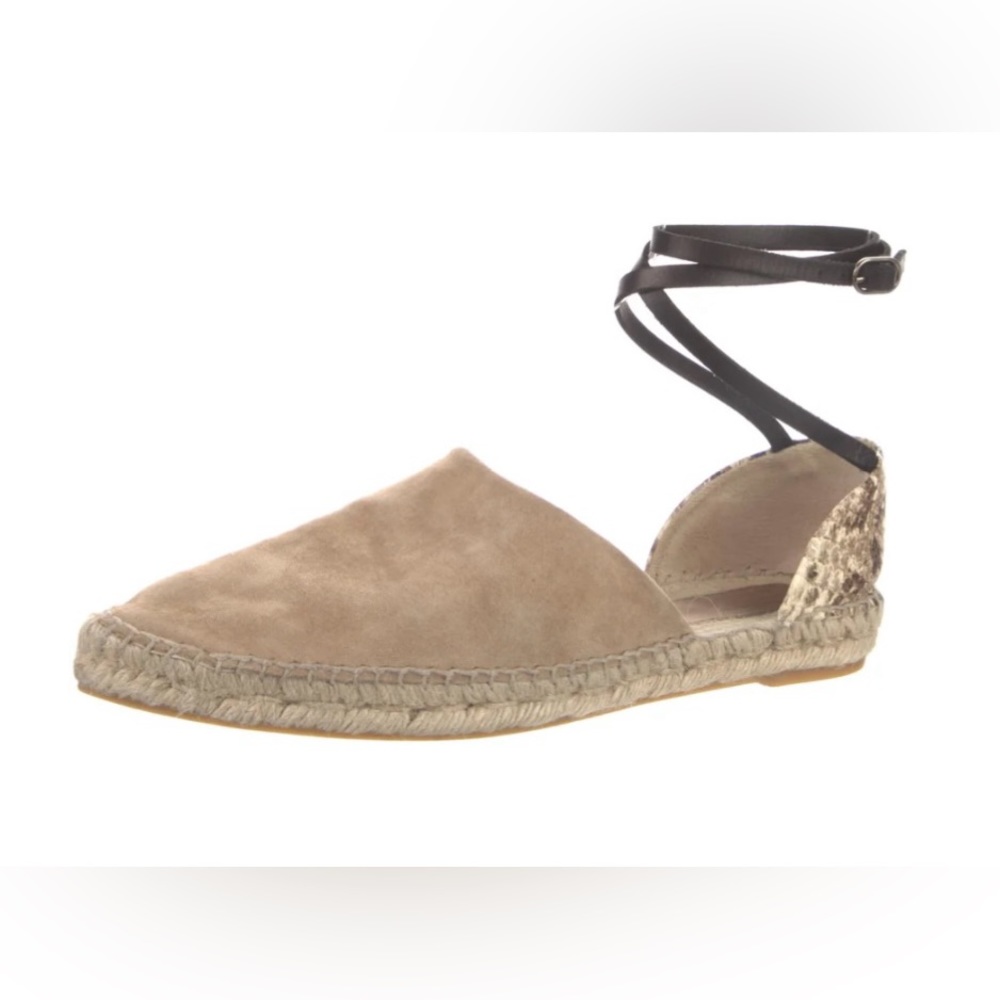 FREDA SALVADOR Suede D’Orsay Flats/espadrilles EU37 cream toe/animal print heel